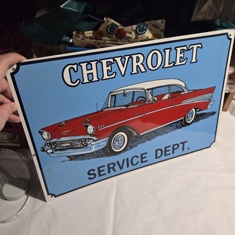 Chevrolet Vintage Wall Art - Red and Blue